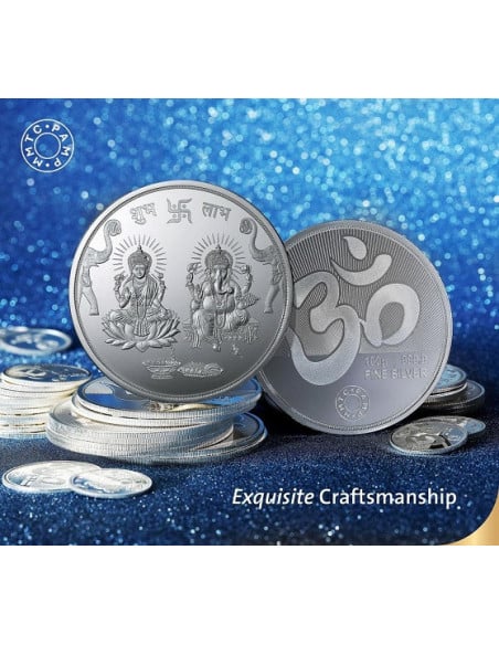 MMTC PAMP Silver Coin Laxmi Ganesh of 50 Gram in 999.9 Purity / Fineness