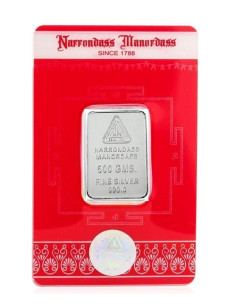 Narrondass Manordass Silver Bar Of 500 Grams in 999 Purity
