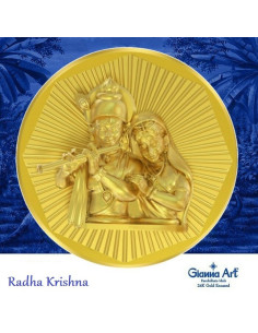 Radha Krishna Panchdhatu Coins Fusion of Gold Silver Copper Tin and Zinc By Gianna Art