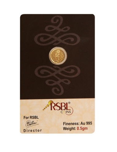 Gold Coin of 0.5 Gram / Half Gram in 24Kt 995 Purity / Fineness