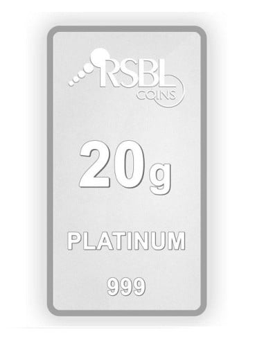 RSBL Platinum Bar Of 20 Gram 999 Purity Fineness