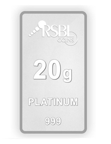 RSBL Platinum Bar Of 20 Gram 999 Purity Fineness