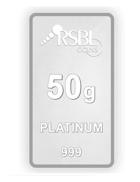 Platinum Bar Of 50 Gram 999 Purity Fineness - 50 Gm / 50 Gms