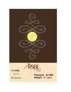RSBL Gold Coin of 100 Milli Gram in 24Kt 995 Purity / Fineness
