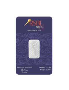RSBL Silver Bar 5 Grams in 999 24Kt Purity Fineness
