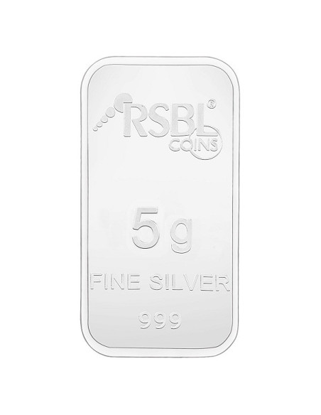 RSBL Silver Bar 5 Grams in 999 24Kt Purity Fineness 