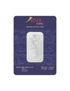 RSBL Silver Bar of 50 Grams in 24Kt 999 Purity Fineness