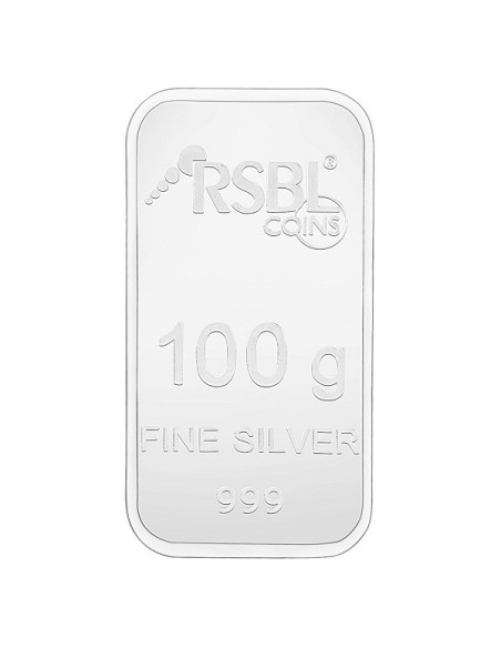 RSBL Silver Bar of 100 Grams in 24Kt 999 Purity Fineness