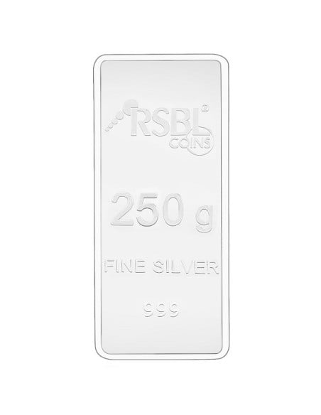 RSBL Silver Bar of 250 Grams in 24Kt 999 Purity Fineness