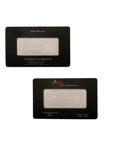 RSBL Silver Note of 50 Grams in 24Kt 999 Purity