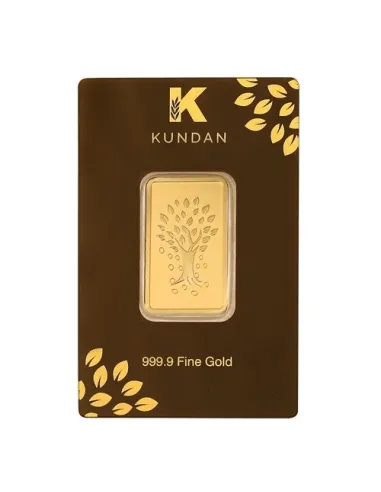 Kundan Kalpataru Tree Gold Bar Of 50 Grams in 24 Karat 999.9 Purity / Fineness