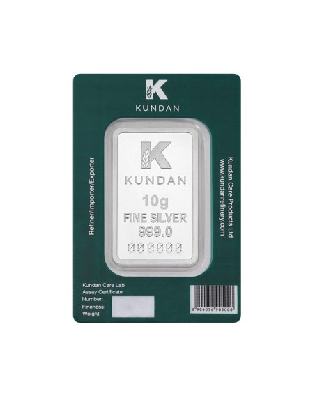 Kundan Kalpataru Tree Silver Bar Of 10 Gram in 999 Purity / Fineness