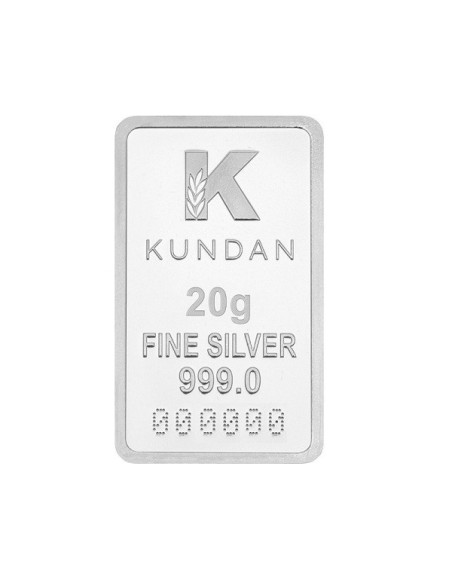 Kundan Kalpataru Tree Silver Bar of 20 Gram in 999 Purity / Fineness in Certi Card