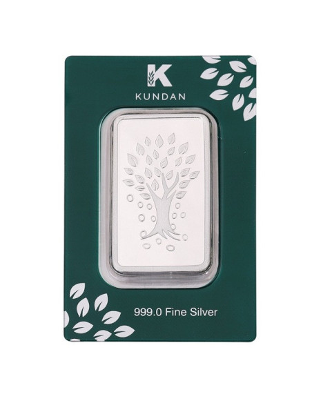 Kundan Kalpataru Tree  Silver Bar of 50 Gram in 999 Purity / Fineness in Certi Card