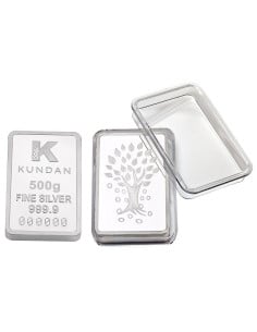 Kundan Kalpataru Silver Bar of 500 Gram in 999 Purity / Fineness in Capsule Packing