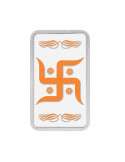 Kundan Color Swastik Silver Bar of 20 Gram in 999 Purity / Fineness in Certi Card