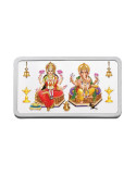 Kundan Lakshmi Ganesha Color Silver Bar Of 100 Gram in 999 Purity / Fineness in Certi Card