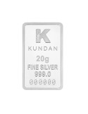 Kundan Color Gurunanak Dev Silver Bar of 20 Gram in 999 Purity / Fineness in Certi Card