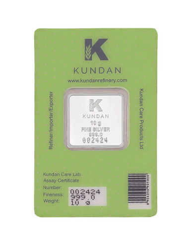 Kundan Baby Color Silver Coin Of 10 Gram in 999 Purity / Fineness