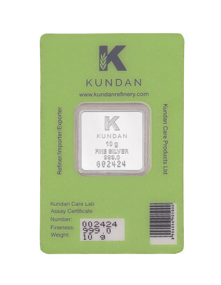 Kundan Baby Color Silver Coin Of 10 Gram in 999 Purity / Fineness