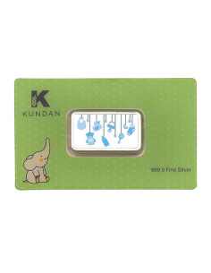 Kundan Color Baby Boy Silver Bar of 50 Gram in 999 Purity / Fineness in Certi Card