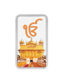 Kundan Color Golden Temple Silver Bar of 20 Gram in 999 Purity / Fineness in Certi Card