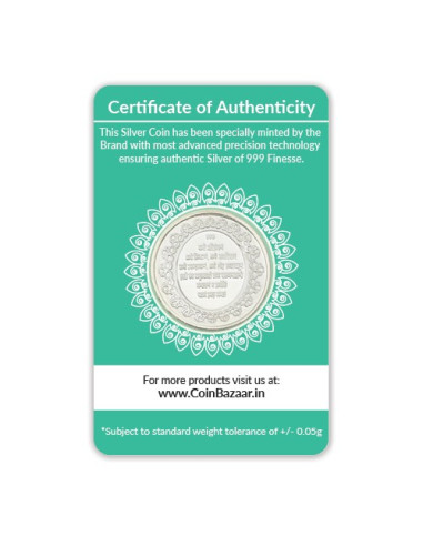 Mahavir Bhagawan Silver Coin of 5 Gram in 999 Purity / Fineness