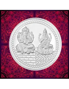 Lakshmi Ganesh Silver Coin of 100 gm in 999 Purity/Fineness