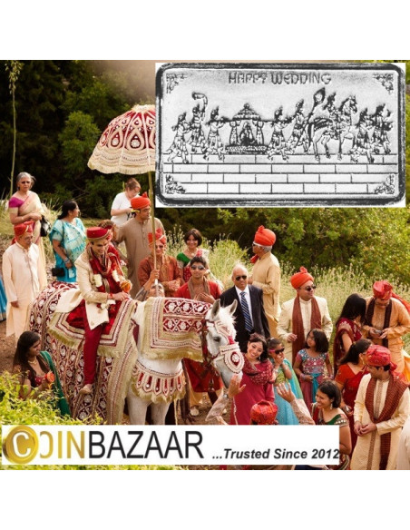 Happy Wedding Silver Note Of 20 Gram in 999 Purity