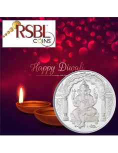 RSBL Shree Ganesh Silver Coin of 20 Gram in 999 Purity / Fineness
