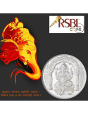 RSBL Shree Ganesh Silver Coin of 100 Gram in 999 Purity / Fineness