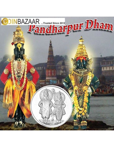 Vitthal Rukmini Silver Coin 10 Gram in 999 Purity / Fineness by Coinbazaar