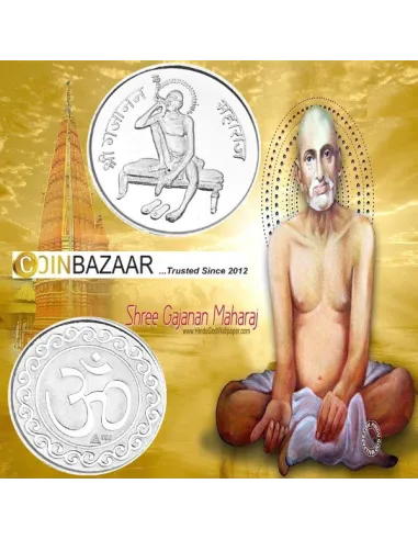 Gajanan Maharaja Silver Coin of 5 Gram in 999 Purity / Fineness -by Coinbazaar