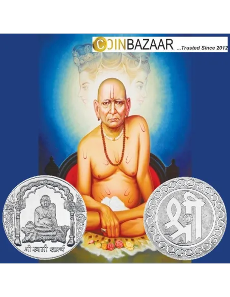 Swami Samartha Silver Coin of 20 Gram in 999 Purity / Fineness
