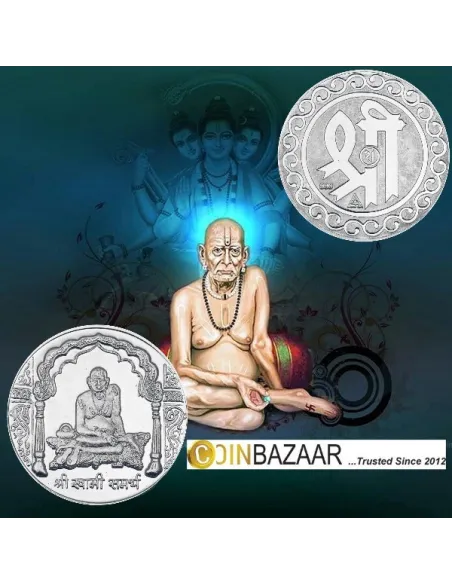 Swami Samartha Silver Coin of 10 Gram in 999 Purity / Fineness