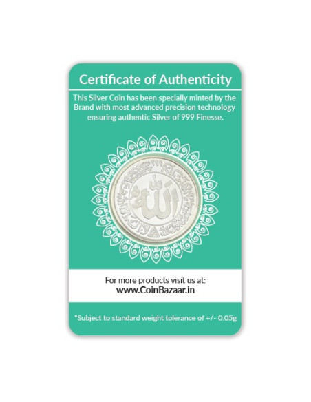 Kaba Silver Coin of 10 Gram in 999 Purity / Fineness