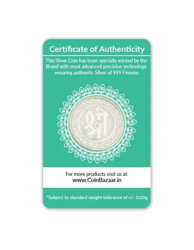 Goddess Ambemata Silver Coin of 20 Gram in 999 Purity / Fineness