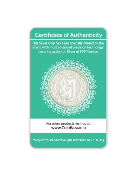 Goddess Ambemata Silver Coin of 20 Gram in 999 Purity / Fineness