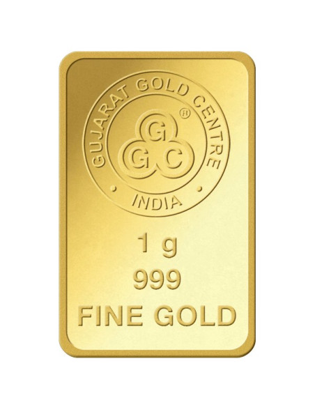 Gujarat Gold Centre Gold Bar Of 1 Gram 24Kt in 999 Purity / Fineness