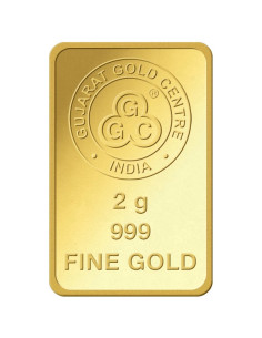 Gujarat Gold Centre Gold Bar Of 2 Gram 24Kt in 999 Purity / Fineness