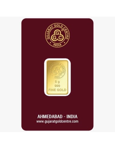 Gujrat Gold Centre Gold Bar Of 5 Gram 24Kt in 999 Purity / Fineness