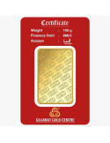 Gujrat Gold Centre Gold Bar Of 100 Gram 24Kt in 999 Purity / Fineness