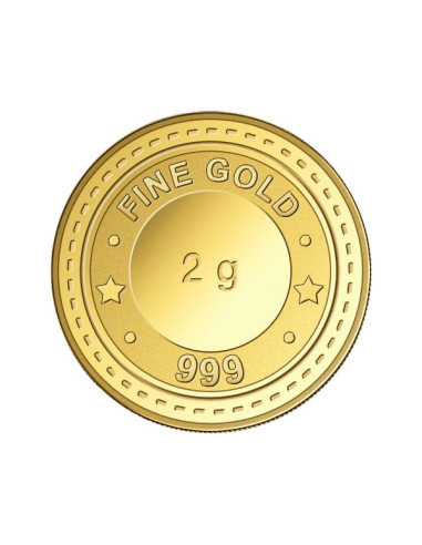 Gujrat Gold Centre Gold Coin Of 2 Gram 24Kt in 999 Purity / Fineness