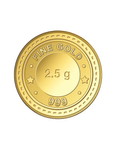 Gujrat Gold Centre Gold Coin Of 2.5 Gram 24Kt in 999 Purity / Fineness