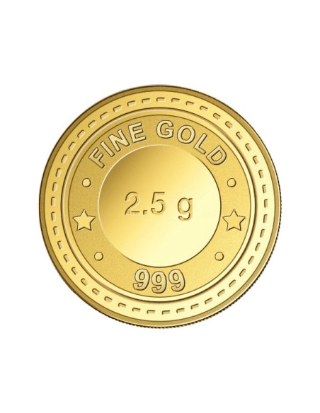 Gujarat Gold Centre Gold Coin Of 2.5 Gram 24Kt in 999 Purity / Fineness