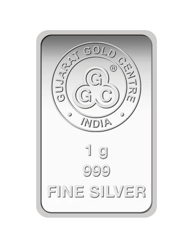 Gujrat Gold Centre Silver Bar Of 1 Gram in 999 24Kt Purity Fineness 