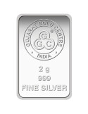 Gujrat Gold Centre Silver Bar Of 2 Gram in 999 24Kt Purity Fineness 