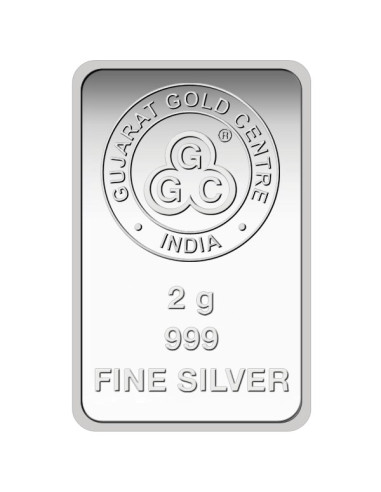 Gujrat Gold Centre Silver Bar Of 2 Gram in 999 24Kt Purity Fineness 