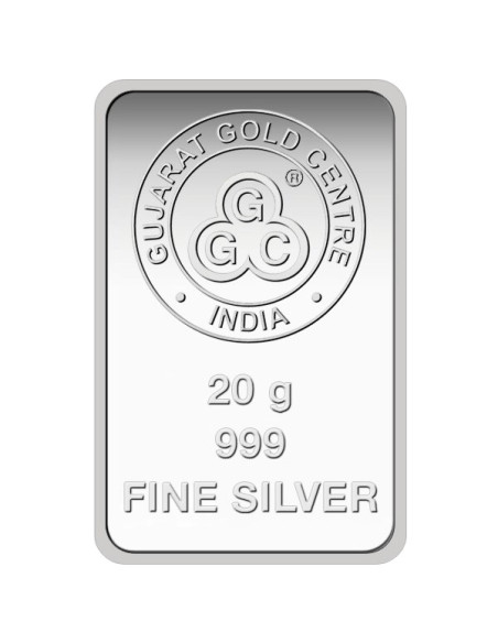 Gujrat Gold Centre Silver Bar Of 20 Gram in 999 24Kt Purity Fineness 