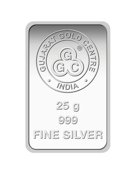 Gujrat Gold Centre Silver Bar Of 25 Gram in 999 24Kt Purity Fineness 